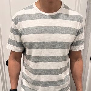 Uniqlo Grey White striped shirt